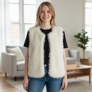 Fur vest jacket. Size S